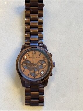 Michael Kors Brown Ceramic Chronograph Bracelet Watch